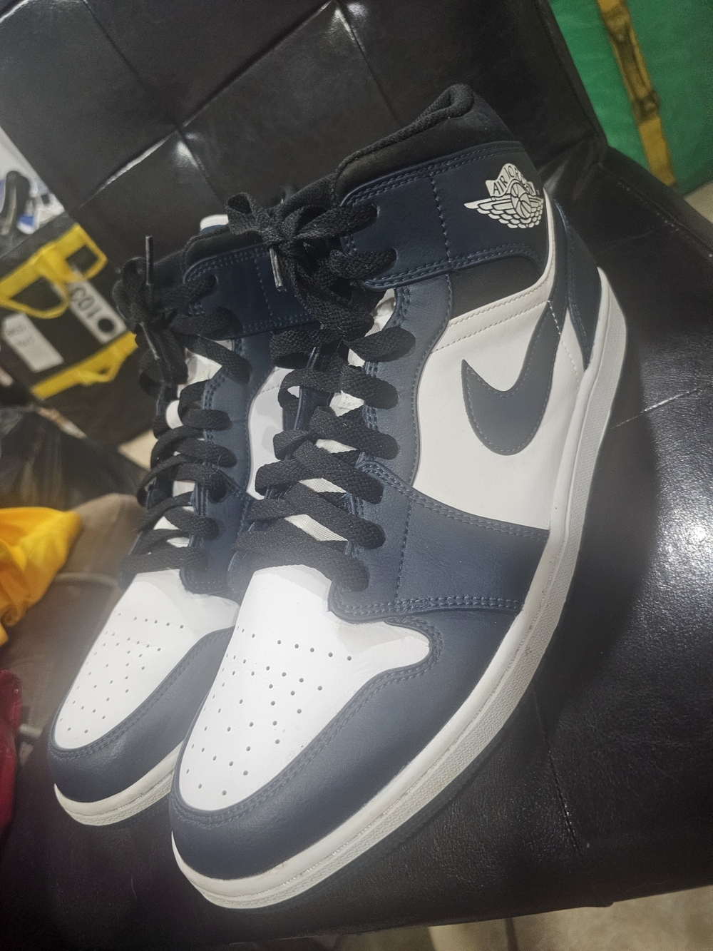 Nike Men’s High-Top Sneakers — Navy and White